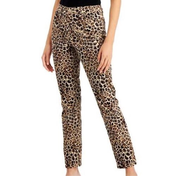 Charter Club Leopard Print Straight Leg Pants(Size 6) - Picture 1 of 11